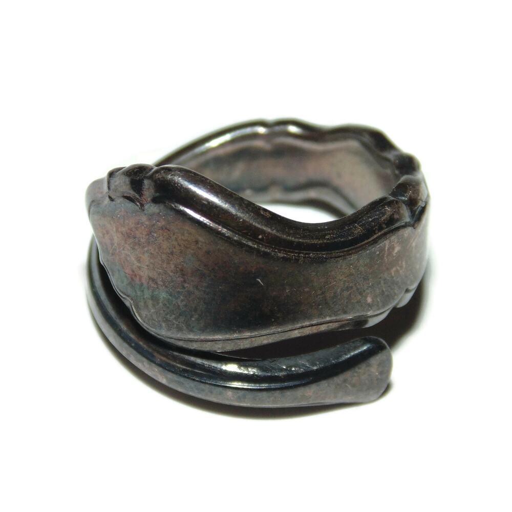 Vintage Estate Silver Platted Ring Open Wrap Spoon 1847 Rogers Bros Ring Size 6